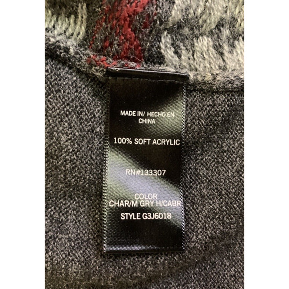 Geoffrey Beene Sweater Mens M Medium Full Zip Dark Grey 50's Rockabilly Cardigan - Picture 9 of 14